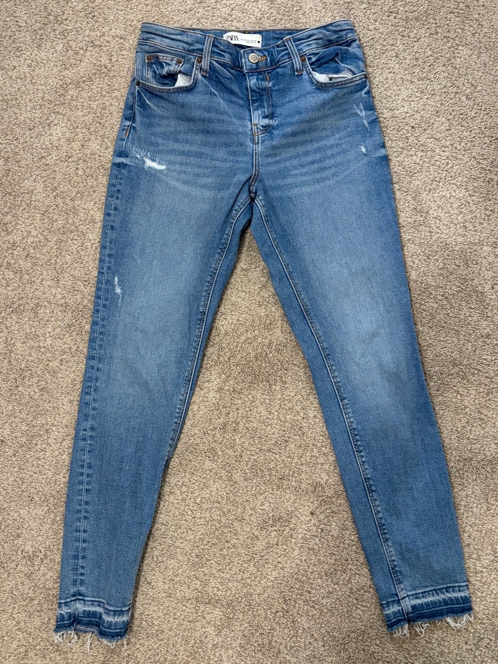 ZARA Blue Ankle Skinny Jeans Size 8 Everyday Basic